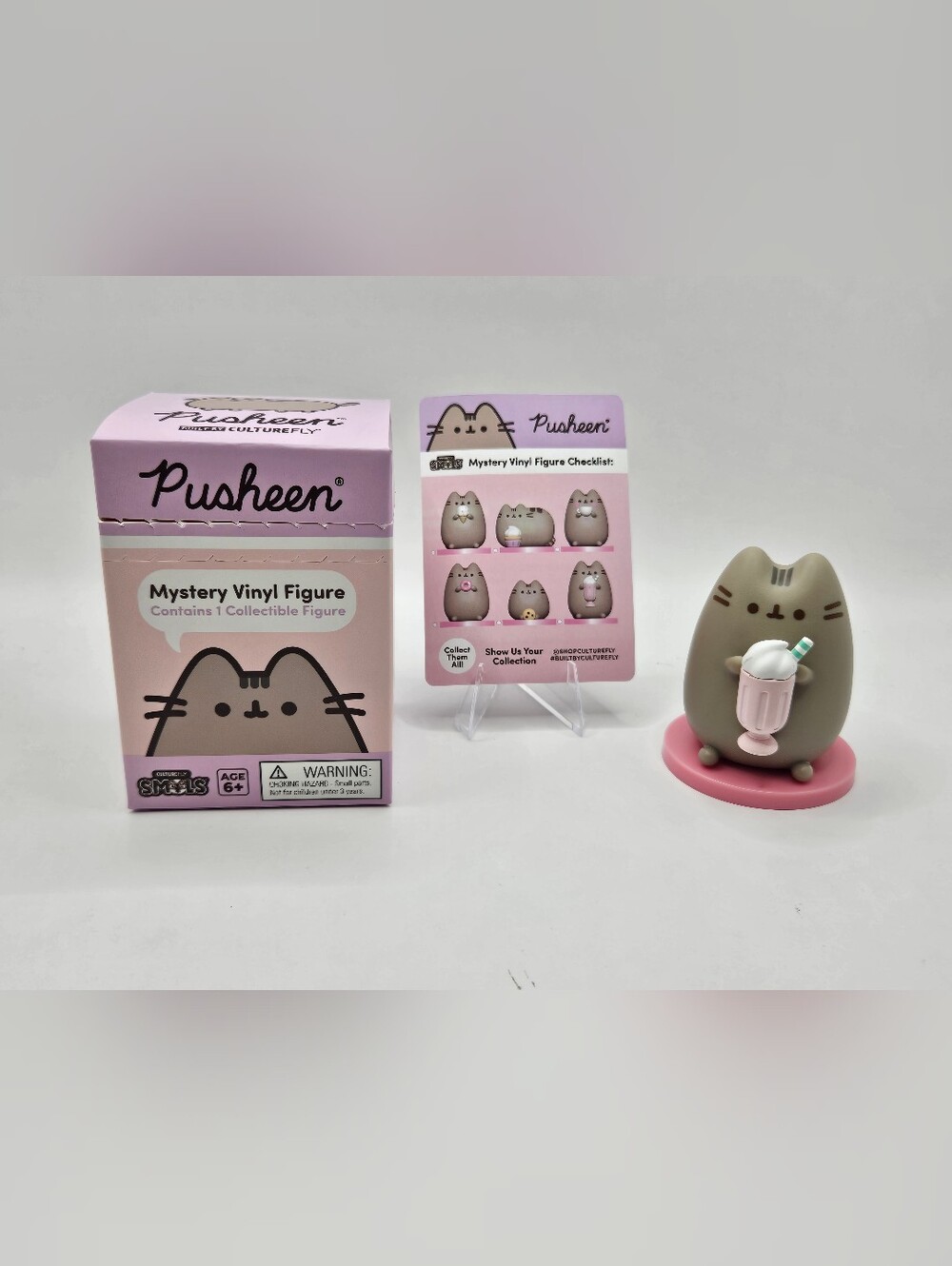 Pusheen Culturefly Mystery Vinyl Figure with Gray Pusheen on Pink Base With Box